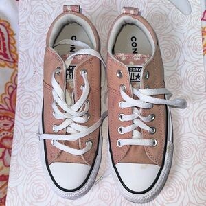 Converse All Stars Blush Pink with Flower design  size 7